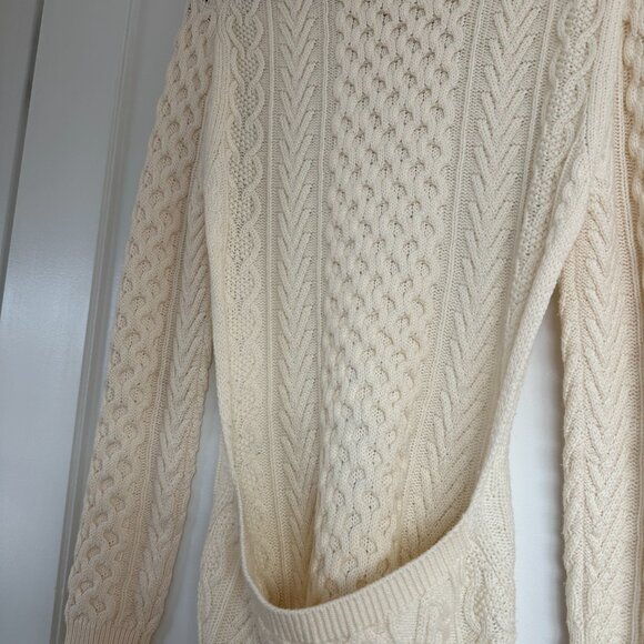 Rosie Assoulin Chunky Cable Knit Mini Dress In Ecru Sz Small Long Sleeves - Picture 8 of 9